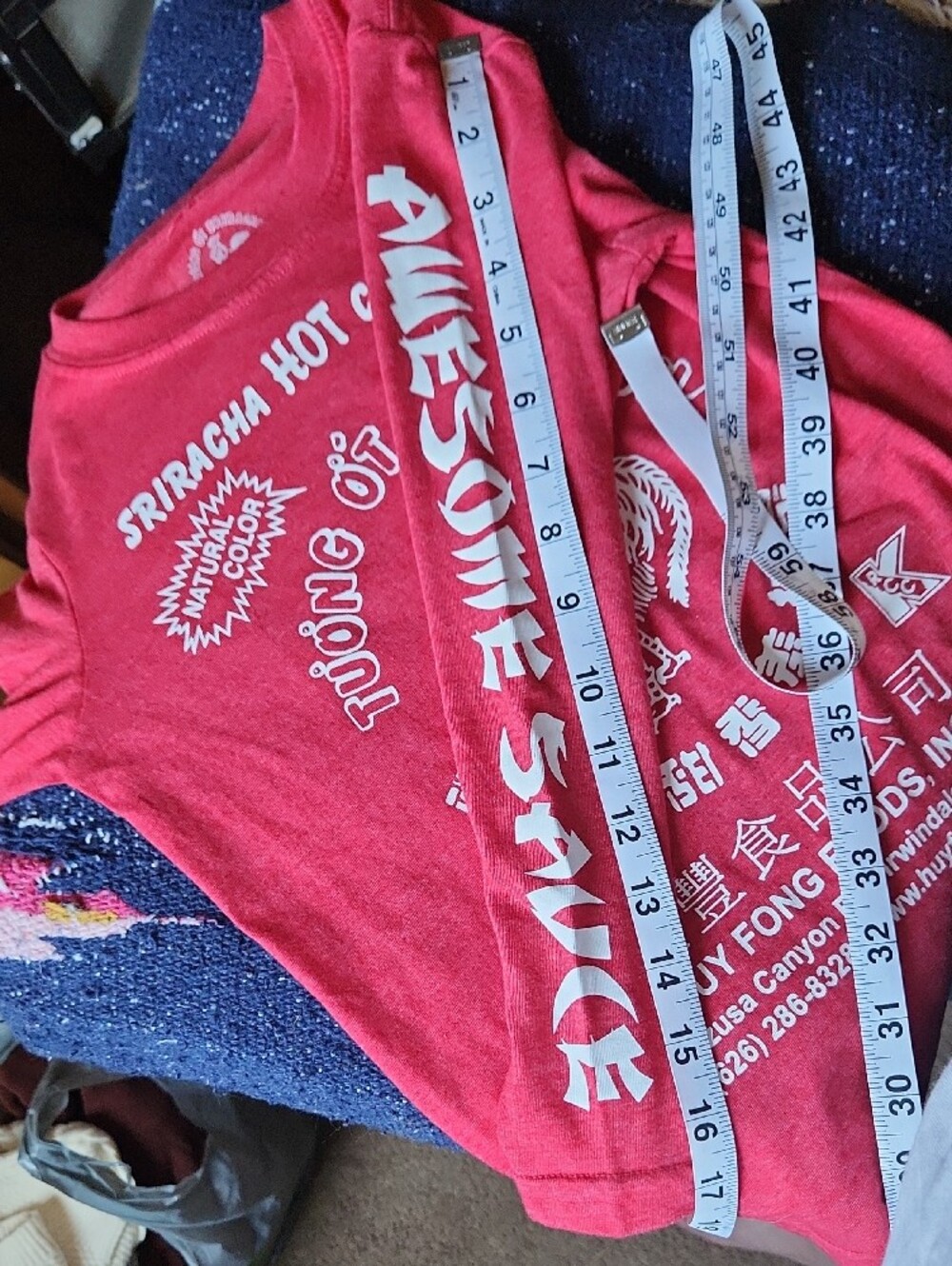 Vintage Kids Long-Sleeve Sriracha Graphic Tee - Red, Sz 7. - Picture 8 of 9